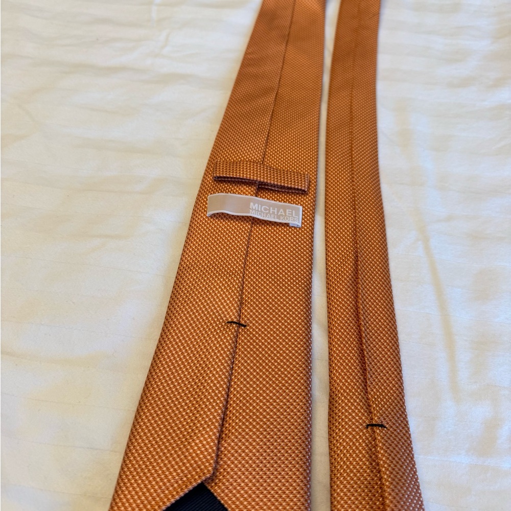 Michael Kors Orange Textured Silk Tie